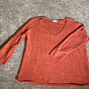 Burnt orange v-neck sweater